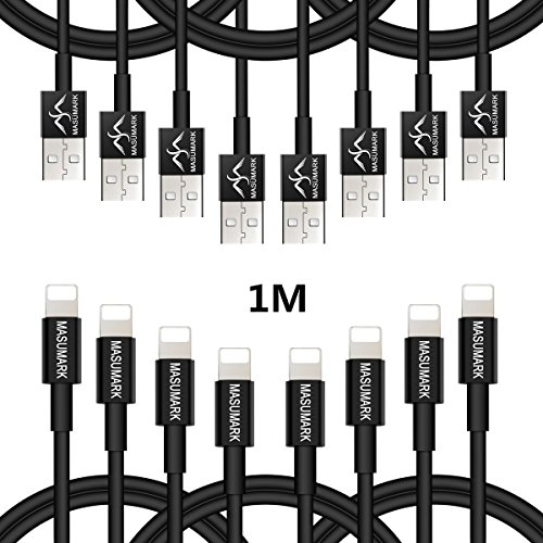 Ladekabel, masumark 3 Ft 6 ft Lightning iPhone Kabel zertifiziert zu USB Ladekabel Ladegerät für iPhone 7/7 Plus/6S/6 PLUS/6S Plus/5S/5 C/SE/iPad Air/mini/iPod nano 7/iOS 8,9,10 – viele Art