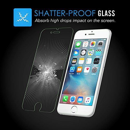 MoKo Folie für iPhone 6 – Klar HD 9H Panzerglas Hartglas Glas Display Schutzfolie Displayschutzfolie Displayschutz Glass Screen Protector für Apple iPhone 6 / 6s 4.7 Zoll Smartphone, Transparent - 6