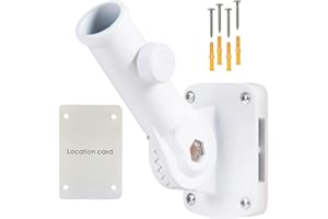 NQ Flag Pole Holder Adjustable, Flag Pole Bracket for Outside House Heavy Duty Aluminum, Multi-Position Flag Pole Mounting Bracket Rust Free with Hardwares, 1" Inner Diameter (White)