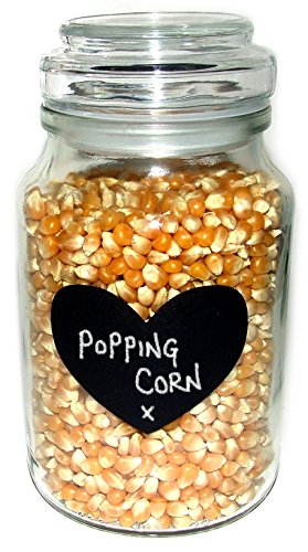 6 HEART BLACKBOARD LABELS Waterproof & Washable Re-Writable Stickers (70mm x 50mm)