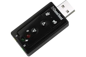 ANIGOOD External USB Sound Card Adapter Virtual 7.1 Ch 3D Audio 3.5mm for PC Mac Laptop