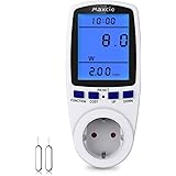 Maxcio Misuratore di Consumo Elettrico, Contatore di Potenza del Consumo di Corrent, Contatore dell’Energia Elettrica con Sch