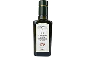 CasaFolino Olio Extravergine di Oliva Aromatizzato all'Aglio. Bottiglia da 0.25 L. - 100% Made in Italy.