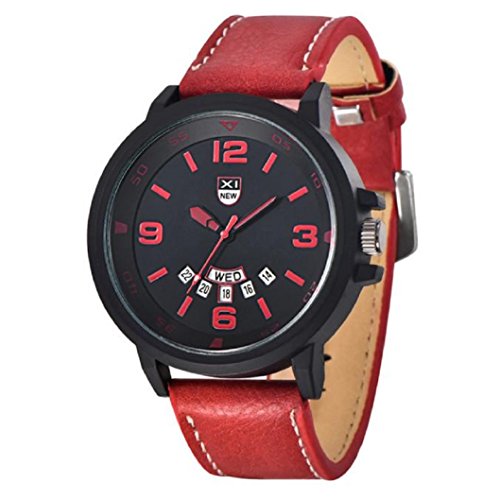 Loveso-Herren Elegant Armbanduhr Mode fr Mnner Lederband Uhren Militrsport -Analog-Quarz-Datum-Armbanduhr_Rot Loveso-Herren Elegant Armbanduhr Mode fr Mnner Lederband Uhren Militrsport -Analog-Quarz-Datum-Armbanduhr_Rot