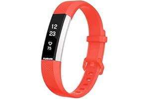 FunBand Bracelet en Silicone Souple pour Fitbit Alta HR et Alta - Sangle de Remplacement Réglable Sport Accessoire pour Montre Connectée (1-Pack Rose)