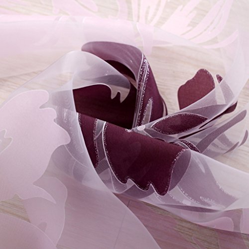 GWELL Translucent Floral Print Curtain with Bead Eyelet Ring Top Curtains/Drapes/Panels for Living Room Bedroom(One Panel) Flower - Image 9