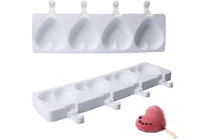 JoyFan Moule à glace en silicone à 4 compartiments en forme de patte d'ours - Moule à glace en silicone en forme de cœur