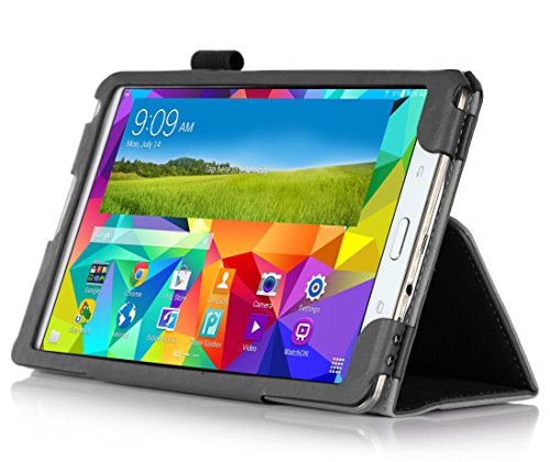iHarbort® Samsung Galaxy Tab S 8.4 Hülle Case – Halter Typ PU-Leder Tasche Hülle Etui Schutzhülle Für Samsung Galaxy Tab S 8.4 Zoll T700 T705 Case Holder mit automatischer Weckfunktion (Galaxy Tab S 8.4, Schwarz III) - 2