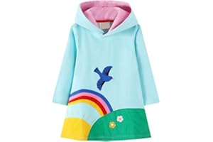 VIKITA Felpe con Cappuccio Vestito Cotone Bambine e Ragazze