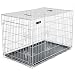 Produktbild FEANDREA HundeKäfig 2 Türen faltbar Hundebox Gitterbox TransportKäfig DrahtKäfig Katzen Hasen Nager Kaninchen Geflügel Käfig L - XXXL (122 x 76 x 81 cm, Silber)