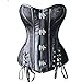 Produktbild DAMENGXIANG Korsett Taille Trainer Hot Shapers Bustiers Taille Trainer Korsett Underbust Dessous Steampunk Korsett Gothic Kleidung Schwarz S