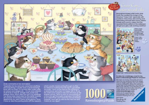 Ravensburger Crazy Cats - Enjoy Tea and Cake 1000pc Jigsaw Puzzle