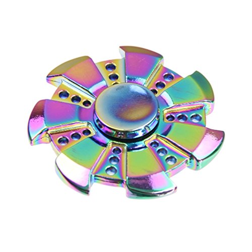 Walwh Wind Wheel Colorful Zinc Alloy Hand Spinner Fidget Finger Toy Anxiety Stress Reducer