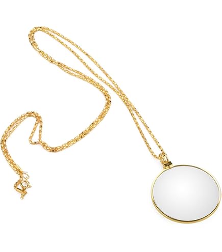 SUPERFINDINGS Collana Con Lente D'Ingrandimento Portatile - Monocle Vintage Pendente Per Anziani - Regalo Per Lettura Etichette E Menu - 2