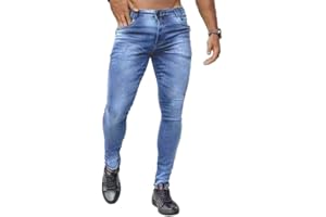 Osheoiso Jeans Uomo Pantaloni Slim Fit Strappato Stretch Jeans Skinny Ripped Casual Dritti Jeans Denim Pantaloni Hip Hop Nero Cargo Pantaloni Moda Chino Pantaloni