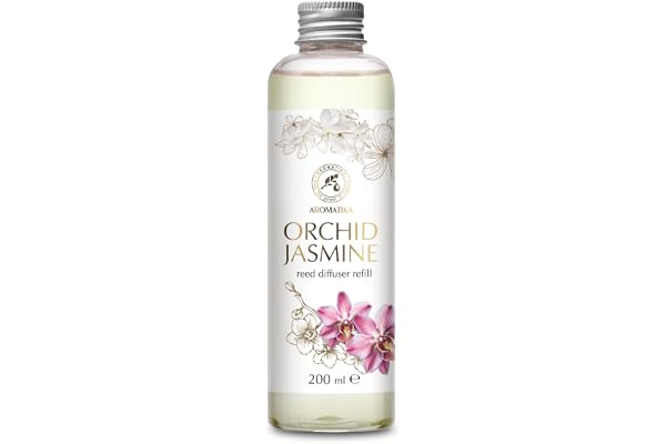 Reed Diffuser Refill Orchid-Jasmine 200ml - Scented Diffuser Refill - Long Lasting Home Fragrance - Room Diffuser Refill - Home Fragrance - Room Freshener - Air Freshener - Floral Scent