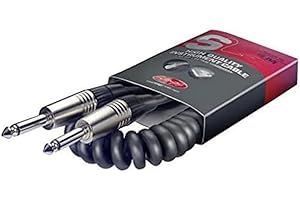 Stagg SGCC3 DL 3m/10 ft Deluxe Standard Coiled Guitar Cable - Black