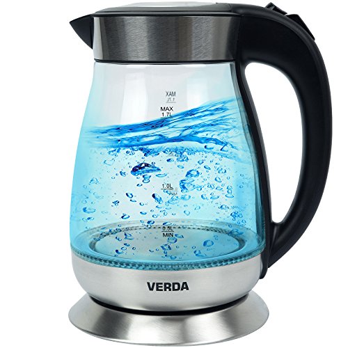 VERDA Wasserkocher 1,7L 2200W Edelstahl LED BELEUCHTUNG Glas SN0617L-7 - 8