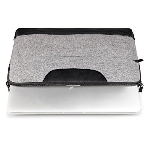 Inateck Schutzhülle für Laptops 15-15,4 Zoll Macbook Pro Retina Sleeve Hülle Kunstleder Laptop Tasche, Grau - 5