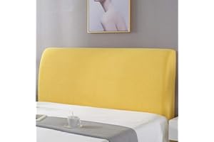 CXLT Coperchio Testiera Letto Matrimoniale King in Velluto Elasticizzato Copertura Schienale Antipolvere Fodera, Yellow-Length:170-190cm