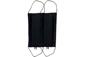 ALEX(E) Masque Barrière de protection Catégorie UNS1, testé 50 lavages, Avec Barrette nasale, élastique réglables 3 couches avec filtre, Normes AFNOR testé DGA, Made in France, Par Lot de deux pièces (Noir)
