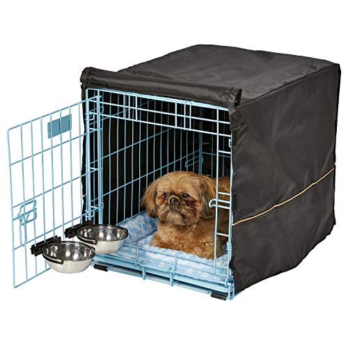 MidWest Homes for Pets Blue Fashion iCrate Starter Kit, 61 cm Dog Crate Bundle for Small Dogs, Includes Cage, Pet Bed, 2 Bowls and Privacy Cover