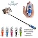 Mini Selfie Stick Monopod with Aux Cable for Apple iPhone, All Android Smartphones No Bluetooth, No Charging required (Assorted Colors) RS.149.00