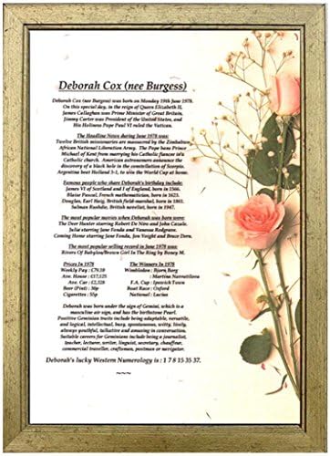PERSONALISED 60th BIRTHDAY GIFT- Over 70 Amazing Facts About The Day You Were Born in a beautiful Petals background