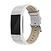 Produktbild Ersatz-Armband für Fitbit Charge 2 ,COLORFUL Glänzendes Leder Ersatzarmband Uhrenarmband Replacement Wechselarmband watch band für Fitbit Charge 2 (Silber)
