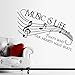 Produktbild Yanqiao 50.8 * 22.4 "Musikalische Anmerkung Musik ist Leben Englische Buchstabe Wand-Kunst-Abziehbild für Babyroom Wohnzimmer Kindergarten Fernsehhintergrund entfernbare Vinyl DIY Aufkleber-Kunst-Haus-Dekorieren