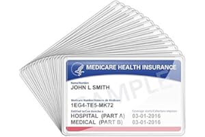 LotFancy New Medicare Card Holder 16PCS, 0.3mm Clear Waterproof Medicare Card Protector Sleeves for Credit Card, Business Card, Social Security Card Protector