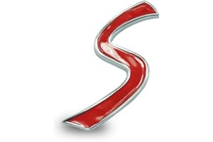 QIDIAN Car S Letter Emblem Badge Sticker for Cooper S ONE JCW F54 F55 F56 F57 F60 R50 R52 R53 R56 R57 R58 R59 R60 R61 Clubman Hatachback Countryman Front & Rear Lid Grille Emblem Sticker Parts
