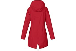 RIKAY Women Solid Rain Jacket Candy Color Outdoor Plus Size Hooded Windproof Loose Coat Water Proof Raglan Cuff Hooded Raincoat Overcoat Winter Warm Cute Jacket School Camping Hiking Outerwear