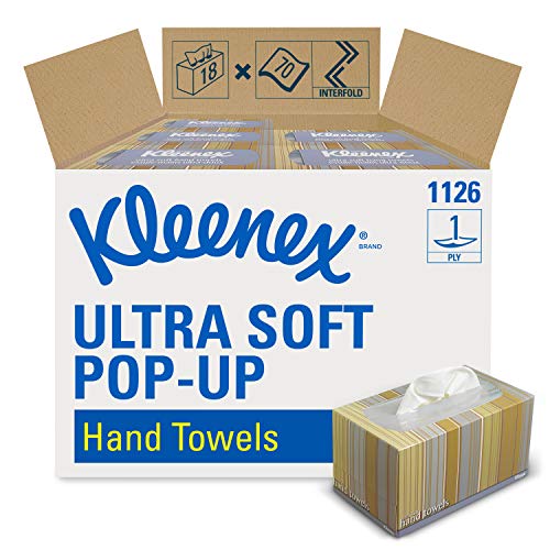 Kleenex 1126 Toallas Secamanos Interplegadas, 18 Cajas X 70 con 1 Capa, Blanco