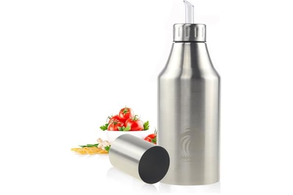 Distributeur de Huile Pot en acier inoxydable anti-fuite Bouteille Distributeur d'Huile ou de vinaigre de l'huile d'olive Sauce ustensile de cuisine -Novata (1000ML)