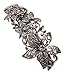 Silver Crystal Open Flower Metal Barrette
