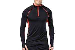 MUSCLE ALIVE Hommes Sports Running Actif T-Shirts Faire des Exercices Longue Manche Jersey avec Pouce des Trous