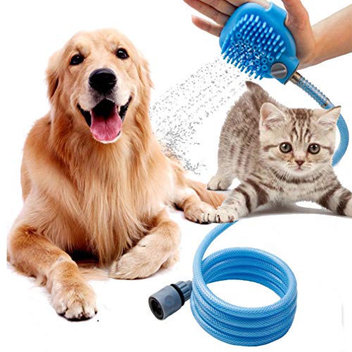Preisvergleich Produktbild Haustier Dusche Sprayer, Handbrause Hundeduschkopf mit Bürstem, Katzenbürste Bürste Reinigungsbürste Haustierpflege, Haustier Badewerkzeug für Hund, Katze, Pferd