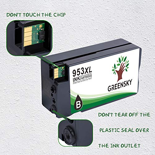 greensky 4  Pack REMANUFACTURADO PARA HP 953  953  x l cartuchos de tinta de repuesto para HP OfficeJet Pro 7740  8710  8720  8725  8728  8730  8740   1  negro 1  Cian 1  Magenta 1  Amarillo 