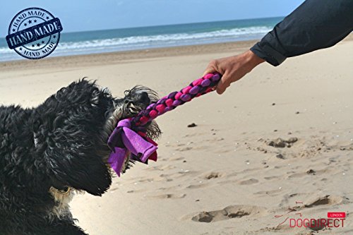 DOG-RING-TUG-TOY-Tugger-Tug-Chase-Rope-SMALL-15cm6in-LARGE-25cm10in-HAND-MADE-Soft-plaited-Flexible-FLEECE-DOG-RING-TOY-IN-VARIOUS-COLOURS-SIZES-Ideal-FOR-TRAINING-or-for-PUPPY-PLAY-High-QUALITY-Hand-