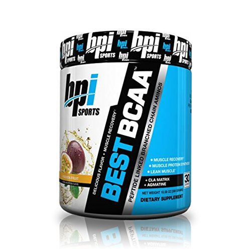 BPI Sports BCAA Peptide Linked Chain Amino Energy Powder Passion Fruit 10.58-Ounce