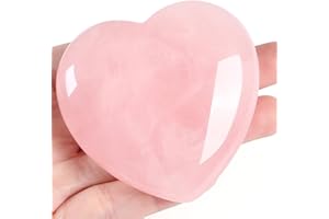 ‎AWARDSEN AWARDSEN 60 mm Rosenquarz Groß Herz Kristalle Edelsteine Geschenke für frauen, Rosa Reiki Heilsteine Handschmeichler Stein für Valentinstag, Geburtstage, Jahrestag, Muttertag und Thanksgiving Tag