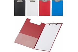 ANTEVIA MATÉRIAUX ANTEVIA - Écritoire porte-documents/planche à pince A4 avec poche interne| PLUS DE 10 MODÈLES | Porte-bloc | Matière: PVC | Pince: Profil bas | Couleur de la planche : Rouge (Clasor rouge)