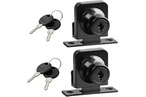 HEUSKAY 2 serrature a battente singola in vetro, serratura di sicurezza, in lega di zinco, serrature di ricambio per vetrine, 5-8 mm, nero, 407