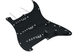 KAISH Golpeador de guitarra eléctrica con carga de 3 capas, color negro con pastillas Wilkinson para FD Stratocaster, fabricado en Estados Unidos o México