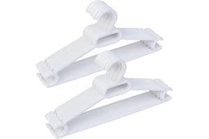 WANDERLUST DECO Perchas Multiusos 37x18 cm – Plástico Resistente y Ligero | Color Blanco - Pack 24 Unidades | Perchas Versátiles para Ropa de Tamaño Medio | Diseño Fino para Ahorrar Espacio - Fabricado en España