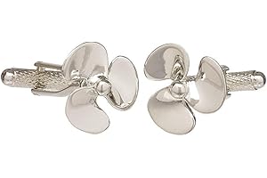 ONYX - ART LONDON Silver Coloured Ships Propeller Cufflinks Presented in Onyx Art Gift Box(Size: One size)