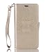 Produktbild Lonchee Sony Xperia X Wallet Tasche Brieftasche Schutzhülle ,Mandala Blumenmuster geprägt Muster Design Hochwertige PU Leder Folio Tasche Case Hülle im Bookstyle mit Standfunktion Kredit Kartenfächer (Gold)