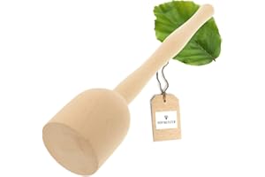 HOFMEISTER HOLZWAREN HOFMEISTER® Pilon à pommes de terre 30 cm, pour pommes de terre, légumes, fruits & choucroute, en bois de hêtre, résistant à la chaleur, antibactérien, ne raye pas, robuste, fabriqué en Europe