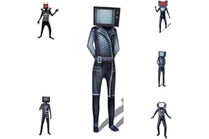 DONY Skibidi Disfraz Toilet Para NiñOs,TV Man Disfraz Ropa para Monstruo Escuela Mascarada Cosplay Carnaval Mardi Gras Halloween Día de los Muertos Fiesta de CumpleañOs DíA Del NiñO Navidad Chico Chica